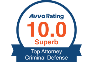 Avvo Rating 10 Superb / Top Attorney Criminal Defense - Badge