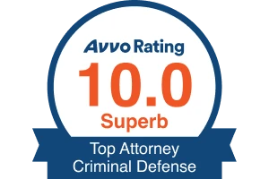 Avvo Rating 10 Superb / Top Attorney Criminal Defense - Badge